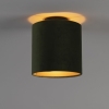 Plafondlamp met velours kap groen met goud 20 cm - combi zwart
