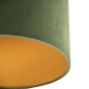 Plafondlamp met velours kap groen met goud 25 cm - combi zwart