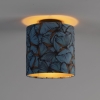 Plafondlamp met velours kap vlinders met goud 20 cm - combi zwart