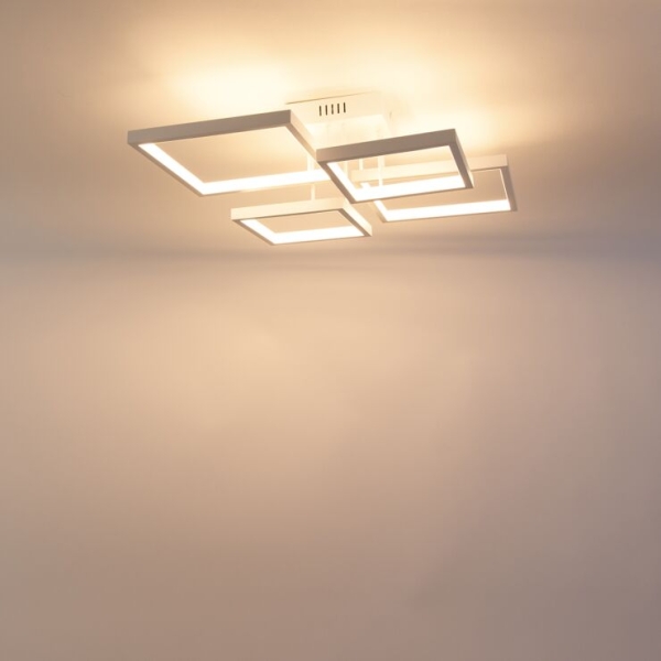 Plafondlamp wit incl. Led 3 staps dimbaar 4-lichts - lejo