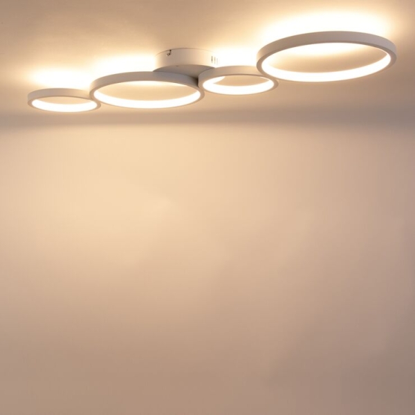 Plafondlamp wit incl. Led 3 staps dimbaar 4-lichts - lupolo