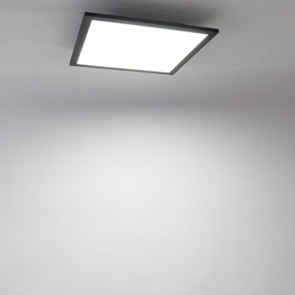 Plafondlamp zwart 40 cm incl. Led met afstandsbediening - live