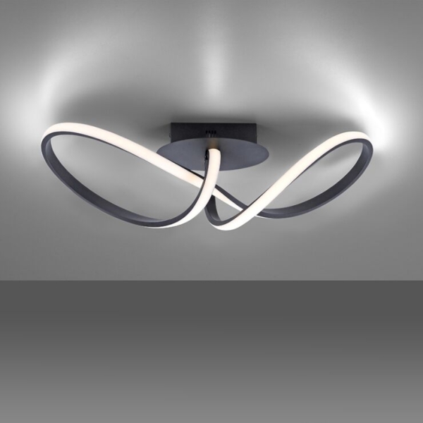 Plafondlamp zwart 61 cm 3-staps dimbaar incl. Led - viola due