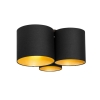 Plafondlamp zwart met gouden binnenkant 3-lichts - multidrum