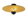 Plafondlamp zwart platte kap geel 45 cm - combi