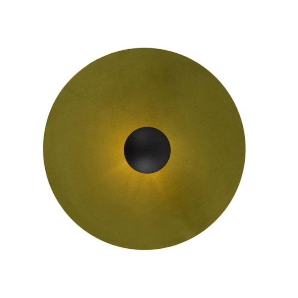 Plafondlamp zwart platte kap groen 45 cm - combi