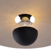 Plafondlamp zwart platte kap taupe 45 cm - combi