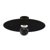 Plafondlamp zwart platte kap zwart 45 cm - combi