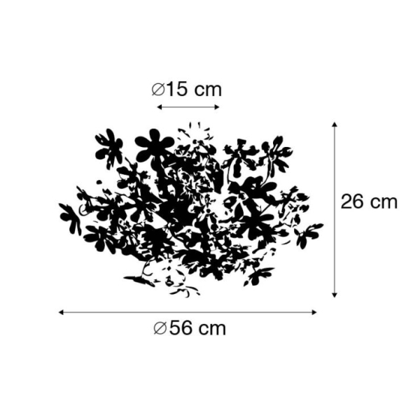 Plafonnière chroom 56 cm - fiore