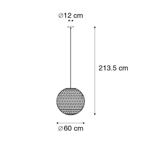 Retro hanglamp wit 60 cm - lina ball 60