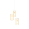 Oosterse hanglamp wit met rotan 3-lichts rond - akira