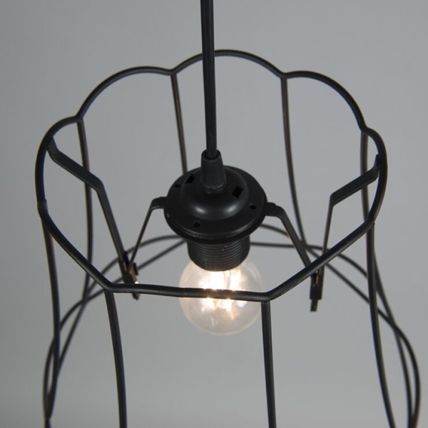 Retro hanglamp zwart 30 cm - granny frame