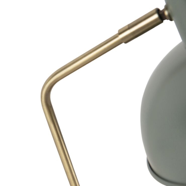 Retro tafellamp groen met brons - milou
