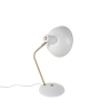 Retro tafellamp wit met brons - milou