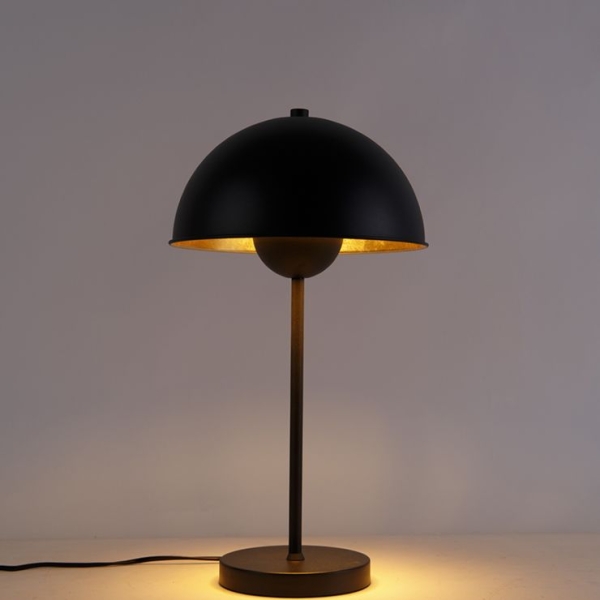 Retro tafellamp zwart met goud - magnax