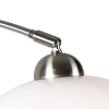 Retro wandbooglamp staal met witte kap verstelbaar