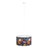 Romantische hanglamp wit met bloemen kap 50 cm - combi 1