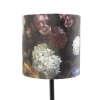 Romantische tafellamp zwart met bloemen kap 25 cm - simplo