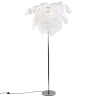 Romantische vloerlamp chroom met witte blaadjes - feder
