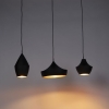 Scandinavische hanglamp zwart met goud 3-lichts - depeche