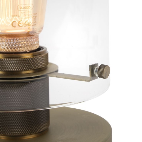 Scandinavische tafellamp brons met glas - dome