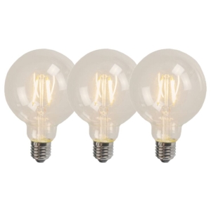 Set van 3 E27 LED filament G95 4W 320 lm 2700K