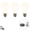 Set van 3 smart E27 dimbare LED lampen A60 mat 7W 806 lm 2200-4000K