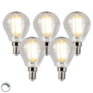 Set van 5 E14 dimbare LED kogellampen P45 5W 470 lm 2700K