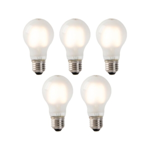 Set van 5 E27 LED filament lampen mat glas A60 2W 180 lm 2700K