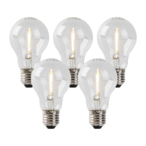 Set van 5 E27 LED lampen A60 1W 80 lm 2200K