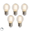 Set van 5 E27 dimbare LED kogellampen 5W 470 lm 2700K