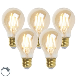 Set van 5 E27 dimbare LED lampen goldline 5W 380 lm 2200K