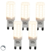 Set van 5 G9 dimbare LED lampen 3W 280 lm 2700K