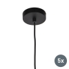 Set van 5 design hanglampen zwart - wires