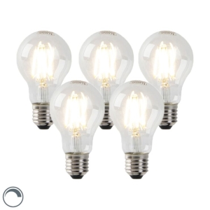 Set van 5 dimbare E27 LED lampen helder 7W 806 lm 2700K