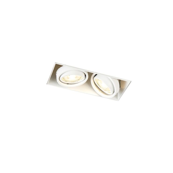 Set van 6 inbouwspots wit gu10 kantelbaar trimless 2-lichts - oneon
