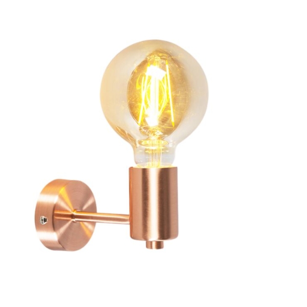 Smart art deco wandlamp koper incl. G95 wifi lichtbron - facil
