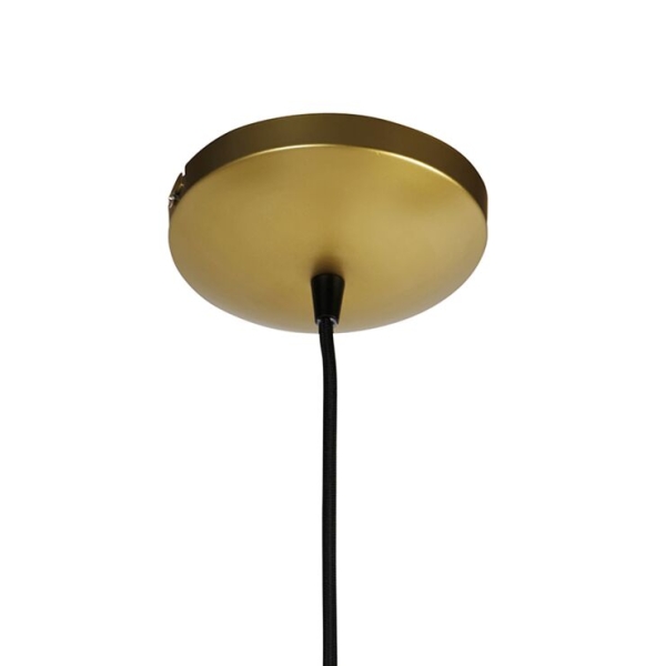 Smart hanglamp goud met zwart 50 cm incl. Wifi g95 - tess
