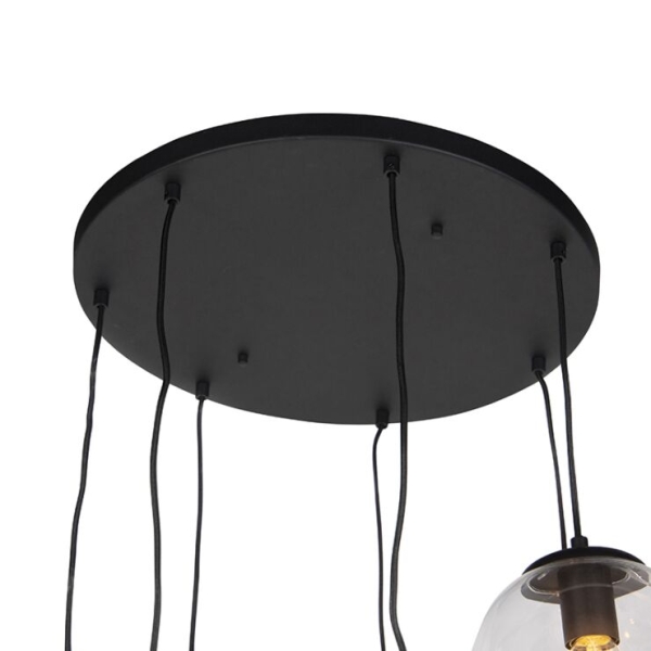Smart hanglamp zwart 7-lichts incl. Wifi st64 - pallon