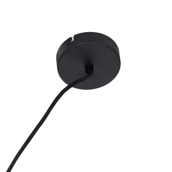 Smart hanglamp zwart met hout en rek 4 lichts incl. Wifi a60 cage rack 14