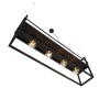 Smart hanglamp zwart met rek large 4-lichts incl. Wifi g95 - cage rack