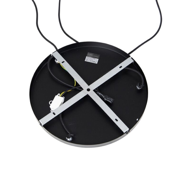 Smart hanglamp zwart met smoke glas 3 lichts incl. Wifi a60 zuzanna 14