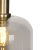 Smart hanglamp zwart met smoke glas 3-lichts incl. Wifi a60 - zuzanna