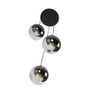 Smart hanglamp zwart met smoke glas 3-lichts incl. Wifi st64 - pallon