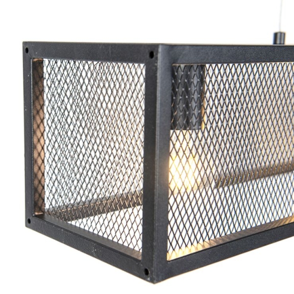 Smart industriële hanglamp zwart incl. 4 wifi a60 - cage