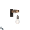 Smart industriële wandlamp zwart met hout incl. wifi G95 - Gallow