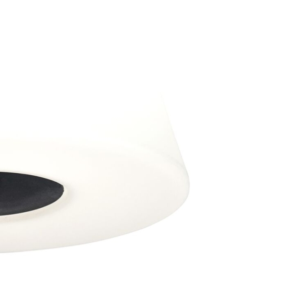 Smart moderne buiten vloerlamp zwart kap wit incl. Wifi a60 - virginia