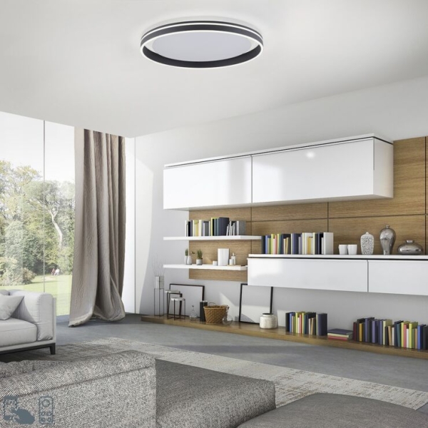Smart plafondlamp donkergrijs 59 cm met afstandsbediening - ronith