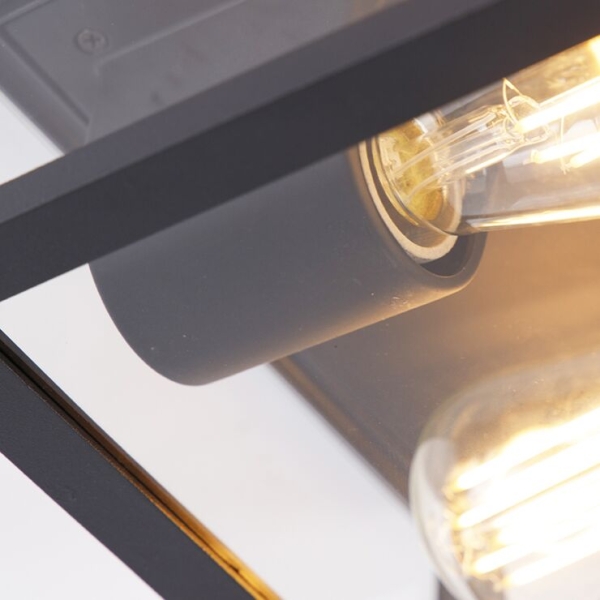 Smart plafondlamp zwart ip44 2-lichts incl. Wifi st64 - charlois