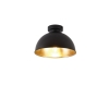 Smart plafondlamp zwart met goud 28 cm incl. Wifi a60 - magnax